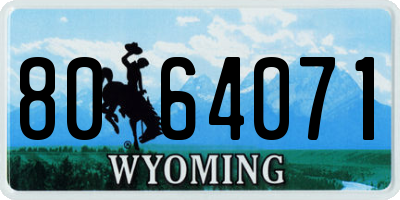 WY license plate 8064071