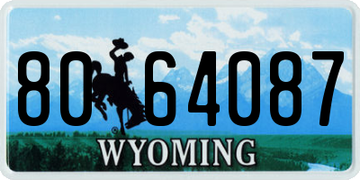 WY license plate 8064087