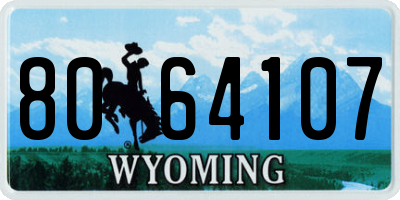 WY license plate 8064107