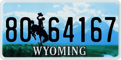WY license plate 8064167