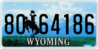 WY license plate 8064186
