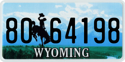 WY license plate 8064198