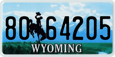 WY license plate 8064205