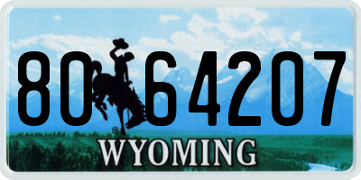 WY license plate 8064207
