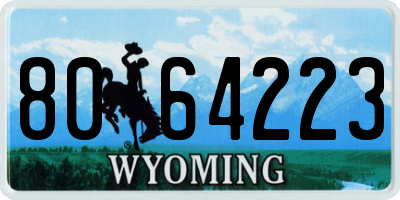 WY license plate 8064223
