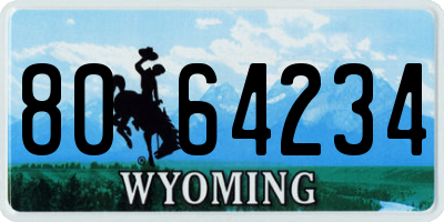 WY license plate 8064234