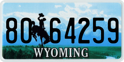 WY license plate 8064259