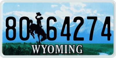 WY license plate 8064274