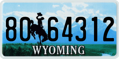 WY license plate 8064312