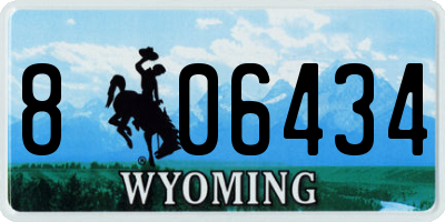 WY license plate 806434