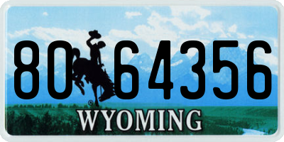 WY license plate 8064356