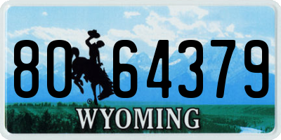 WY license plate 8064379