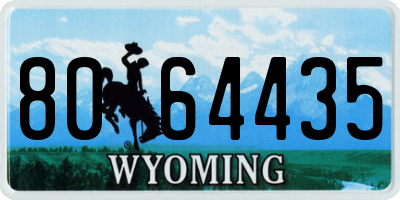 WY license plate 8064435