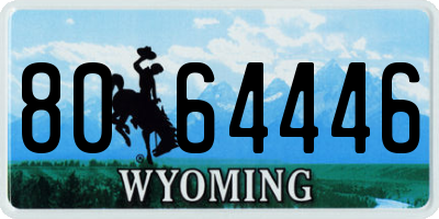 WY license plate 8064446