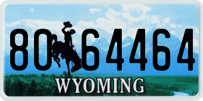 WY license plate 8064464
