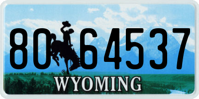 WY license plate 8064537