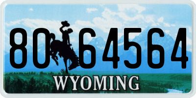 WY license plate 8064564