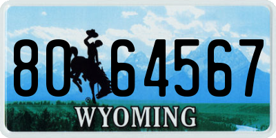 WY license plate 8064567
