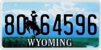 WY license plate 8064596