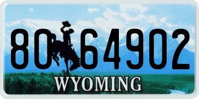 WY license plate 8064902
