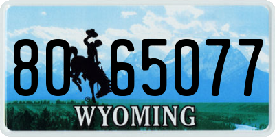 WY license plate 8065077