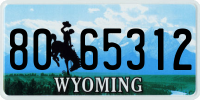 WY license plate 8065312