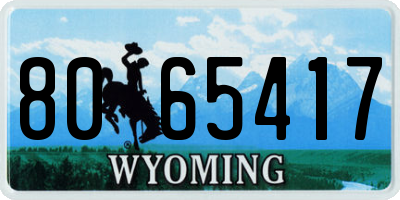 WY license plate 8065417