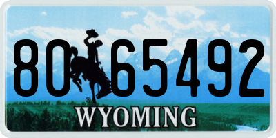 WY license plate 8065492