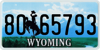WY license plate 8065793