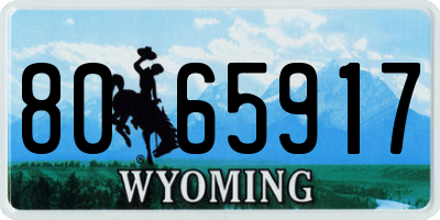 WY license plate 8065917