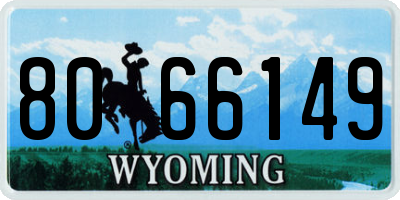 WY license plate 8066149