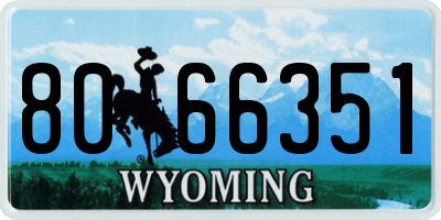 WY license plate 8066351