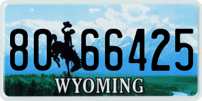 WY license plate 8066425