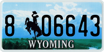 WY license plate 806643