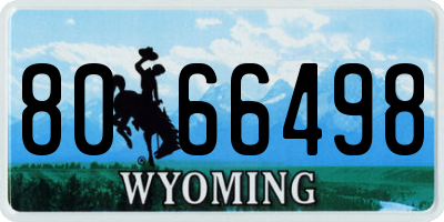 WY license plate 8066498