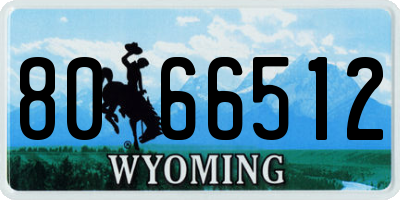 WY license plate 8066512