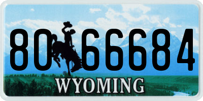 WY license plate 8066684