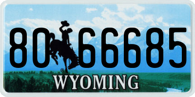 WY license plate 8066685