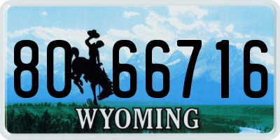 WY license plate 8066716