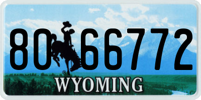 WY license plate 8066772