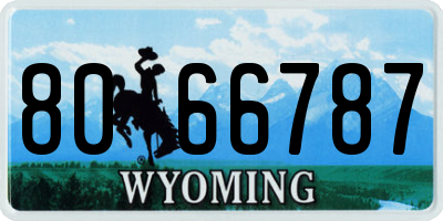 WY license plate 8066787