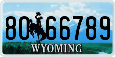 WY license plate 8066789