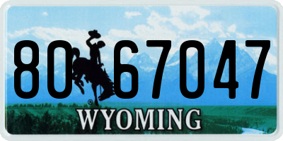 WY license plate 8067047