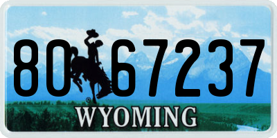 WY license plate 8067237
