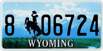 WY license plate 806724