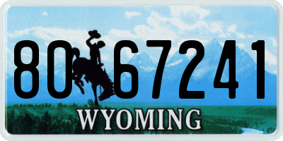 WY license plate 8067241