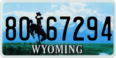 WY license plate 8067294