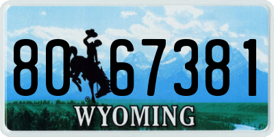 WY license plate 8067381