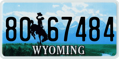 WY license plate 8067484