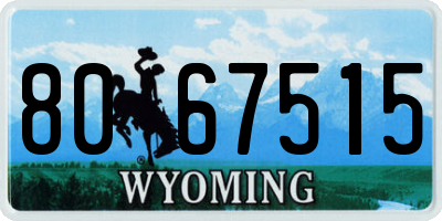 WY license plate 8067515